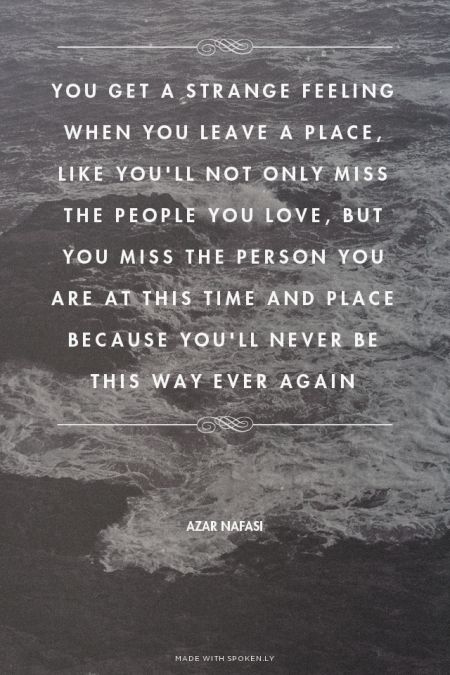 When You Leave a Place